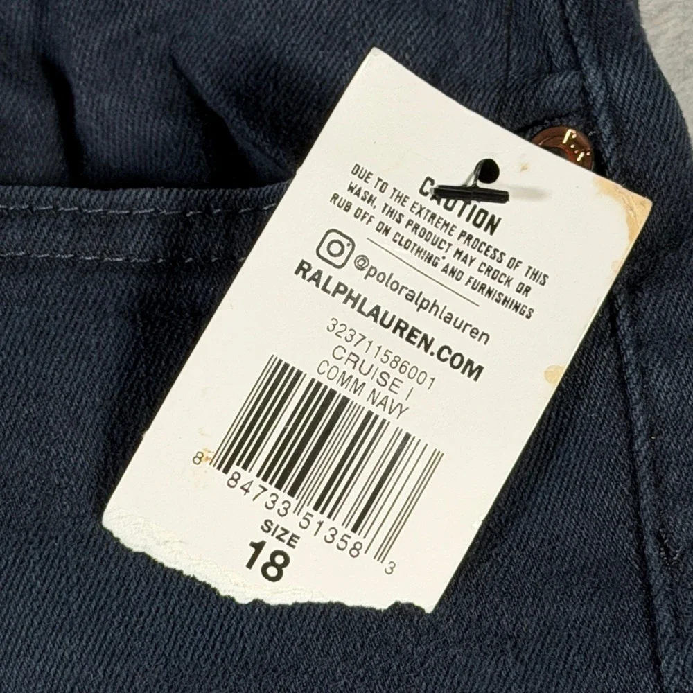 Polo‎ Ralph Lauren Kids Sullivan Slim Navy Blue Stretch Jeans Size 18 NWT